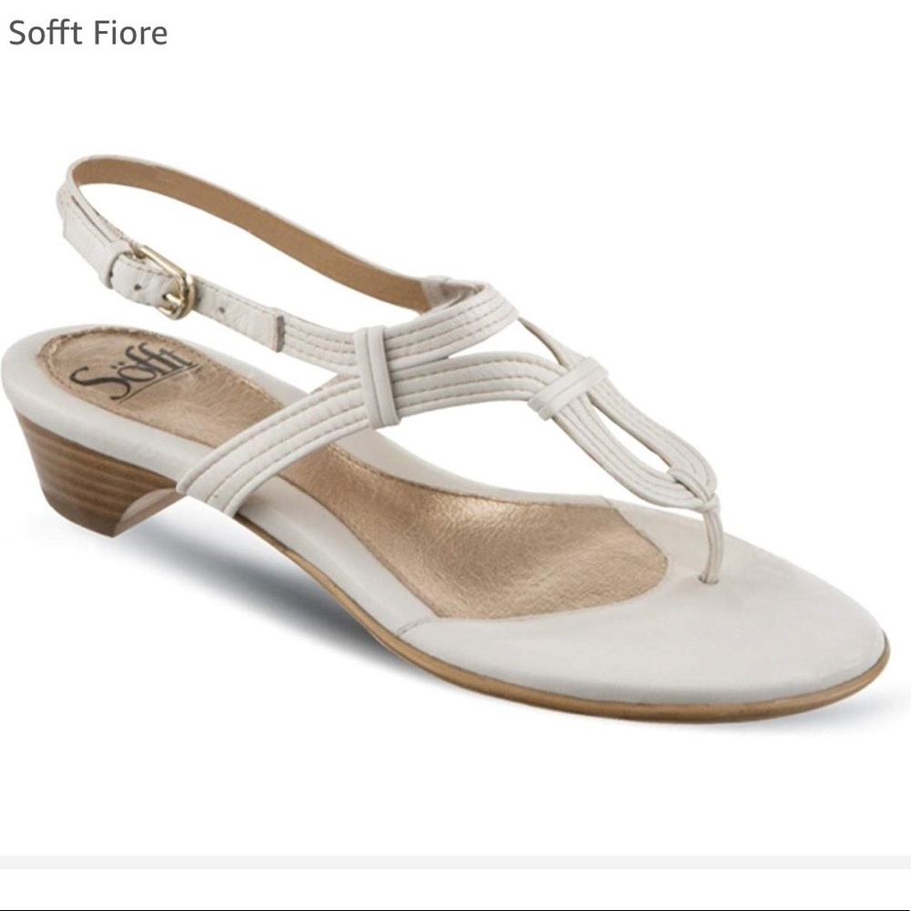 White Sofft Fiore Sandals Size 9.5